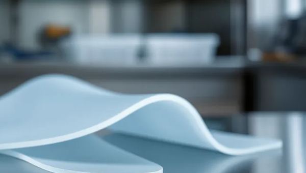 Smooth silicone elastomer sheets on a stainless steel bench